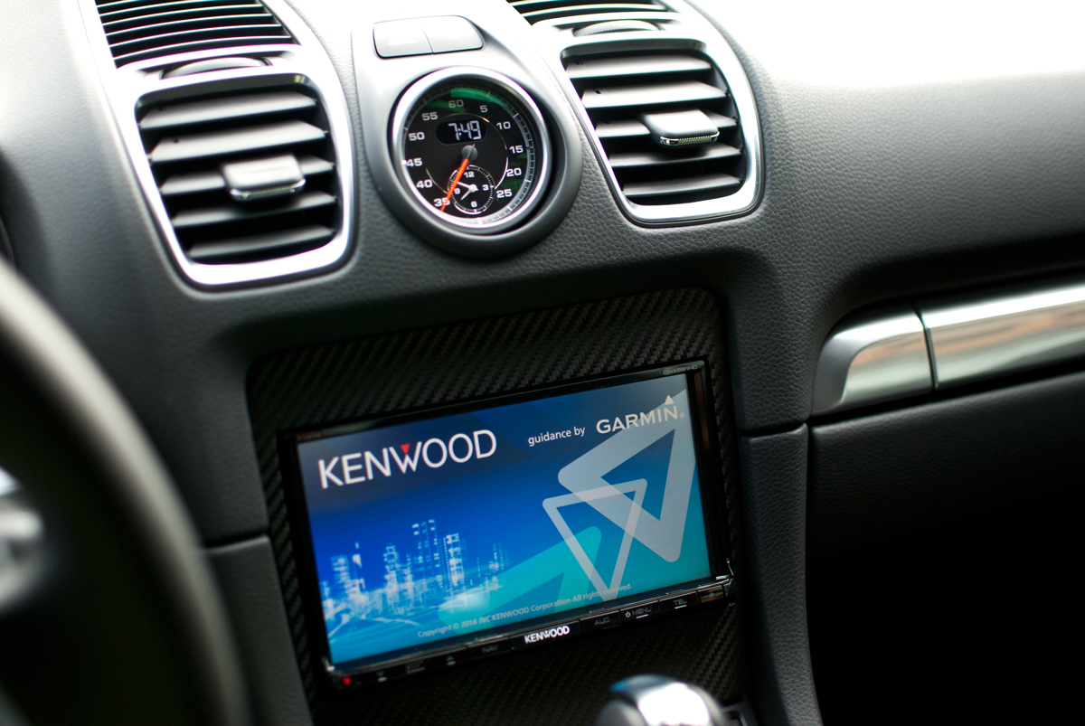Kenwood DNX 891 installed. Custom made bracket to fit the new 2015 Porsche Cayman since no one offers an aftermarket solution yet.....yes this will be one of the 1st installs of this kind.